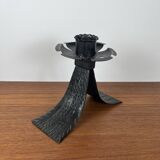 Vintage black wrought iron candle holder. 1960s/70s