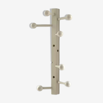 Porte-manteau en bois laqué blanc année 80
