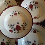 6 plates "roses" Badonviller