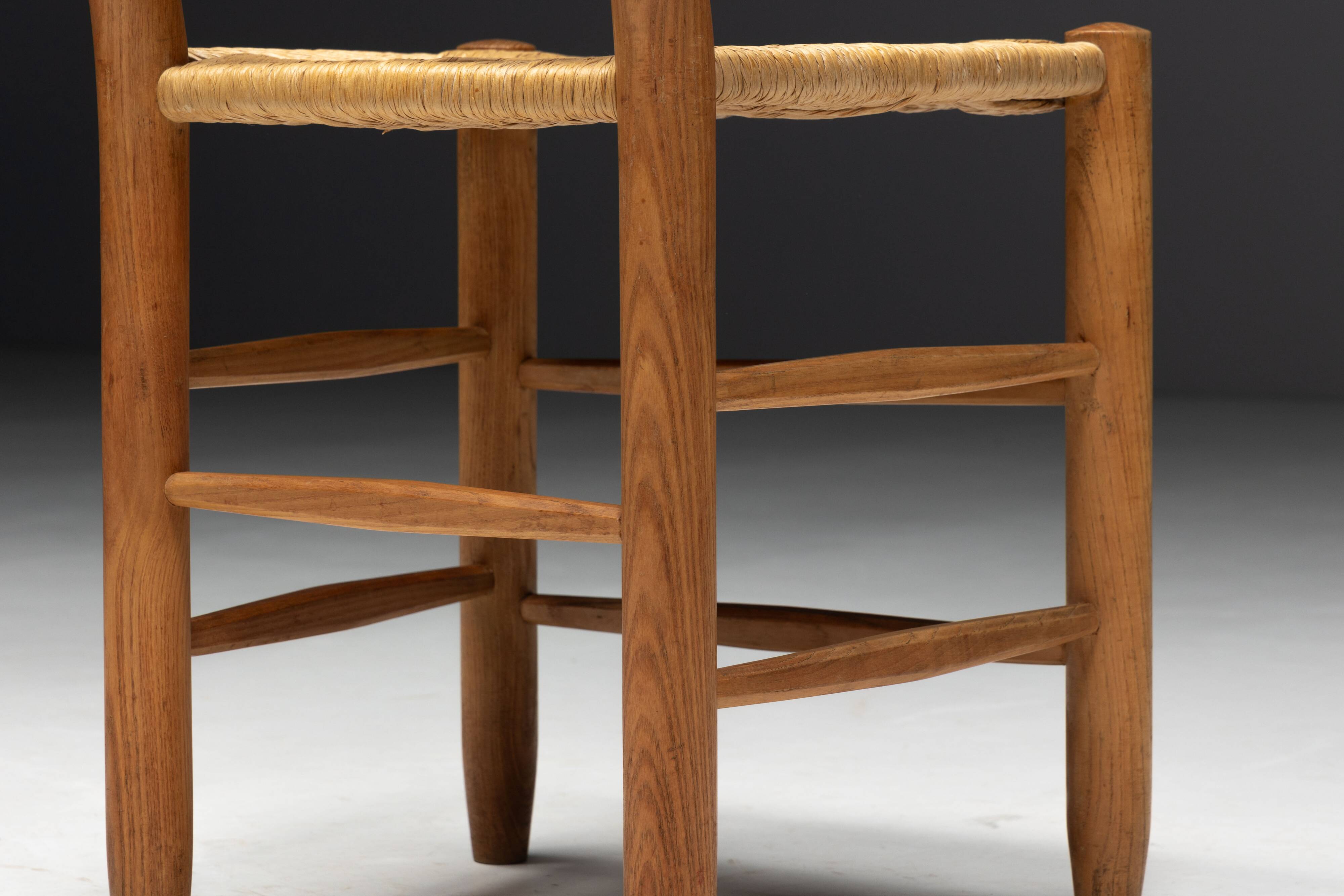 "Bauche" Dining Chairs by Charlotte Perriand for Steph Simon, France, 1950s