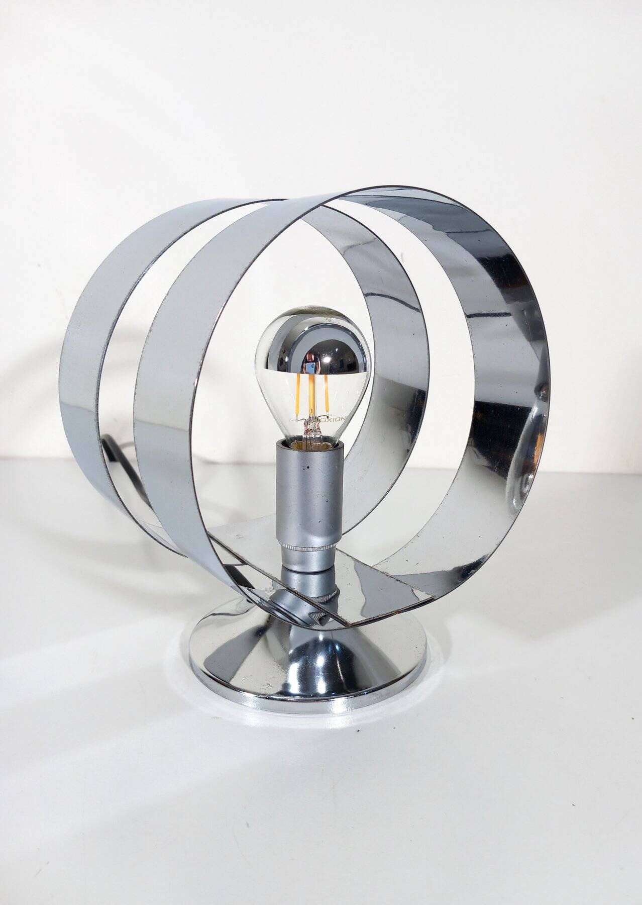 Vintage Table Lamp • Rings • Steel • Space Age • 1970