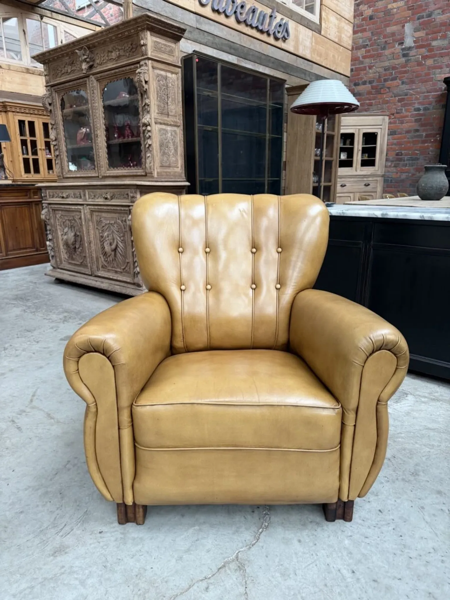 1950s leather armchair