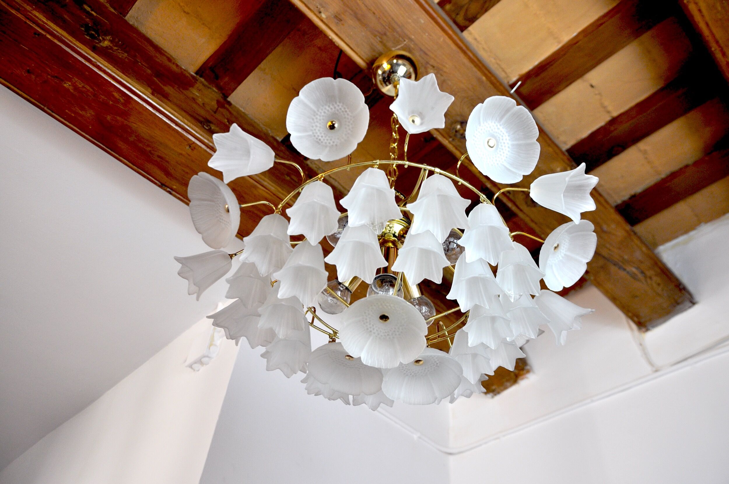 Murano glass floral chandelier, Italy, 1970