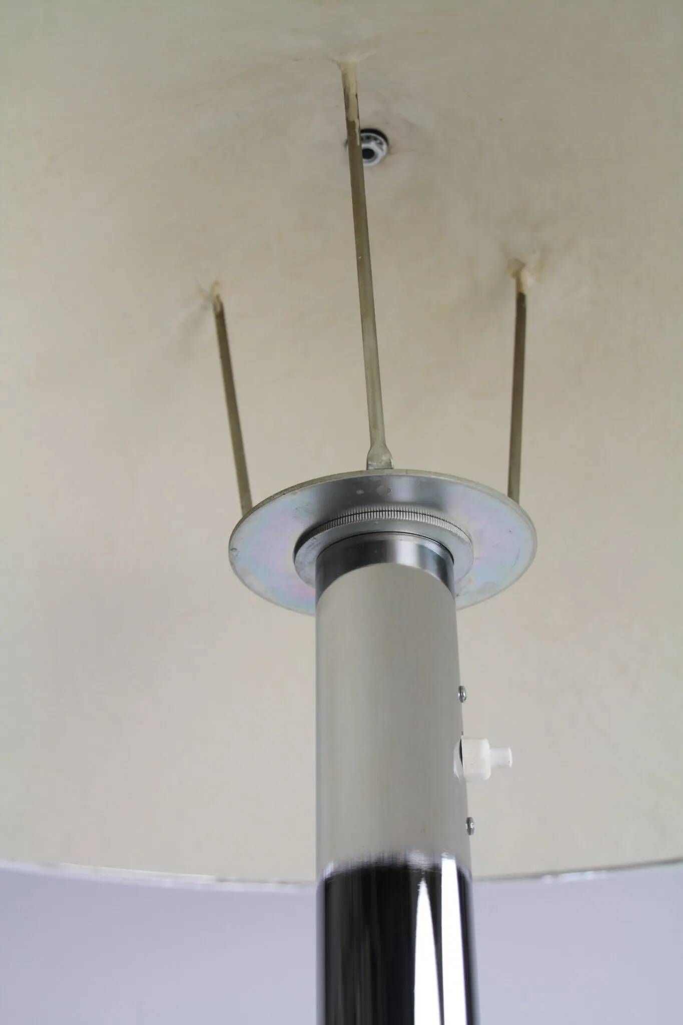 Ateljé Lyktan floor lamp with rare oversized custom shade – Sweden, 1970s