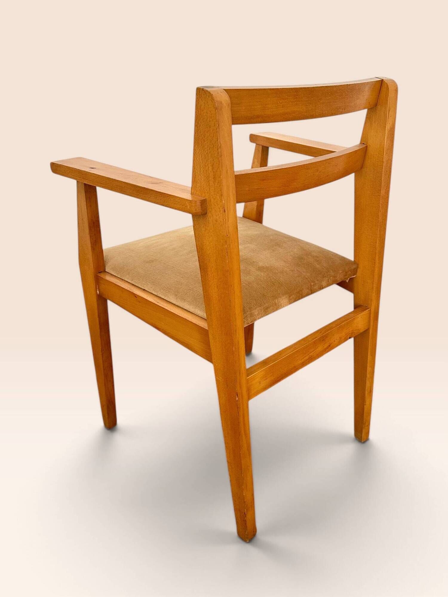 Mid-century armchair in blonde beech