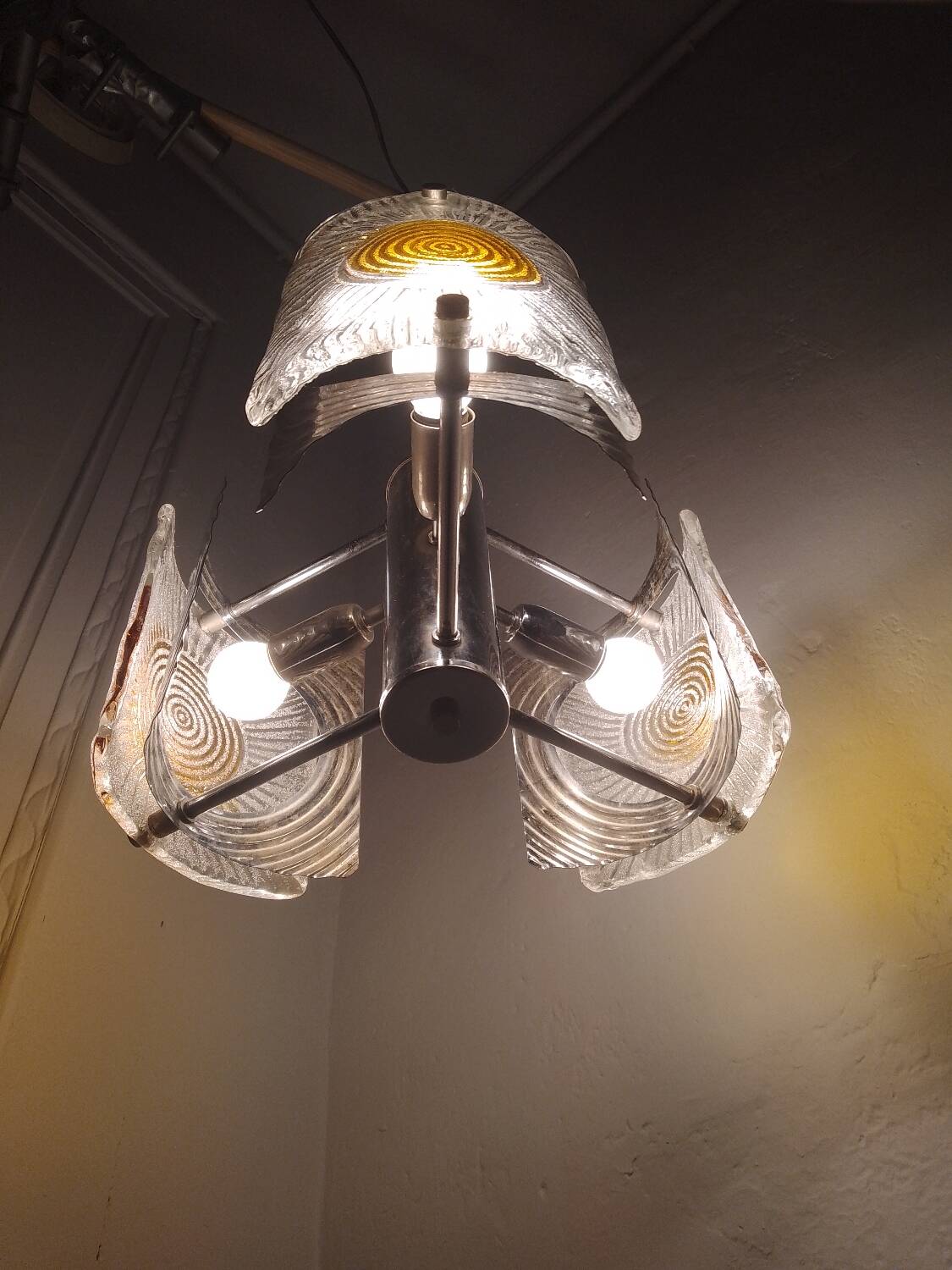 Murano glass pendant chandelier zuccheri mazzega ceiling light wine light fixture