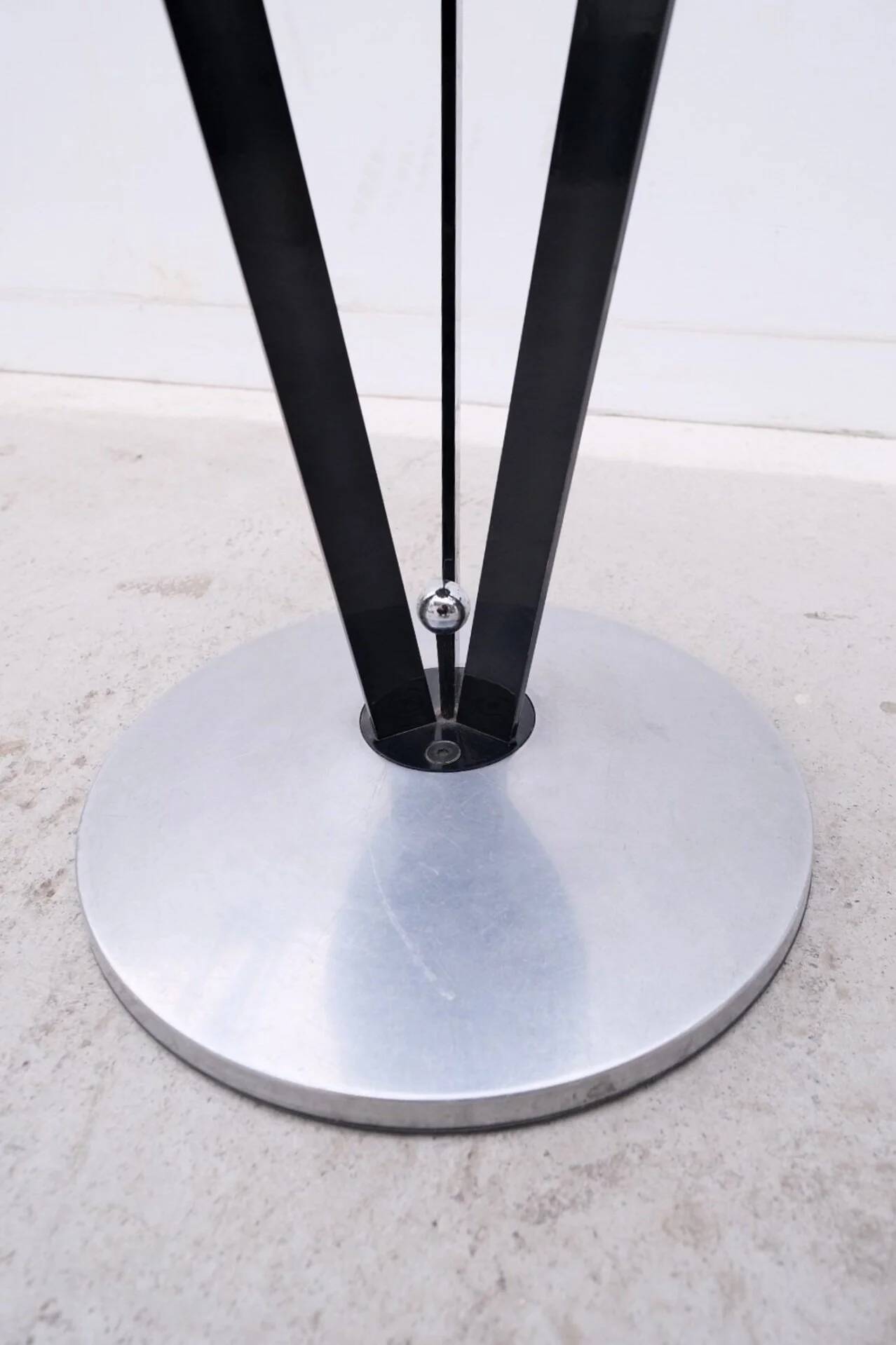 Set of 4 stools Model "Dry Martin" by Pedro Miralles for Akaba in metal and leather, 1980