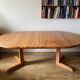 Round solid pine dining table with 2 extensions