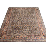 Large Vintage Indian Kashmiri Carpet Blue Wool Living Room Rug- 280x385cm