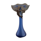 Vase Glass Paste and Bronze Style Art Nouveau signed