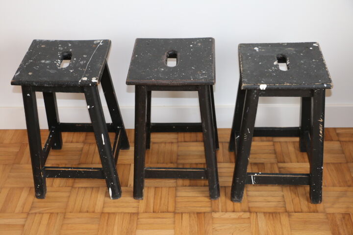 Black oak stool 460mm