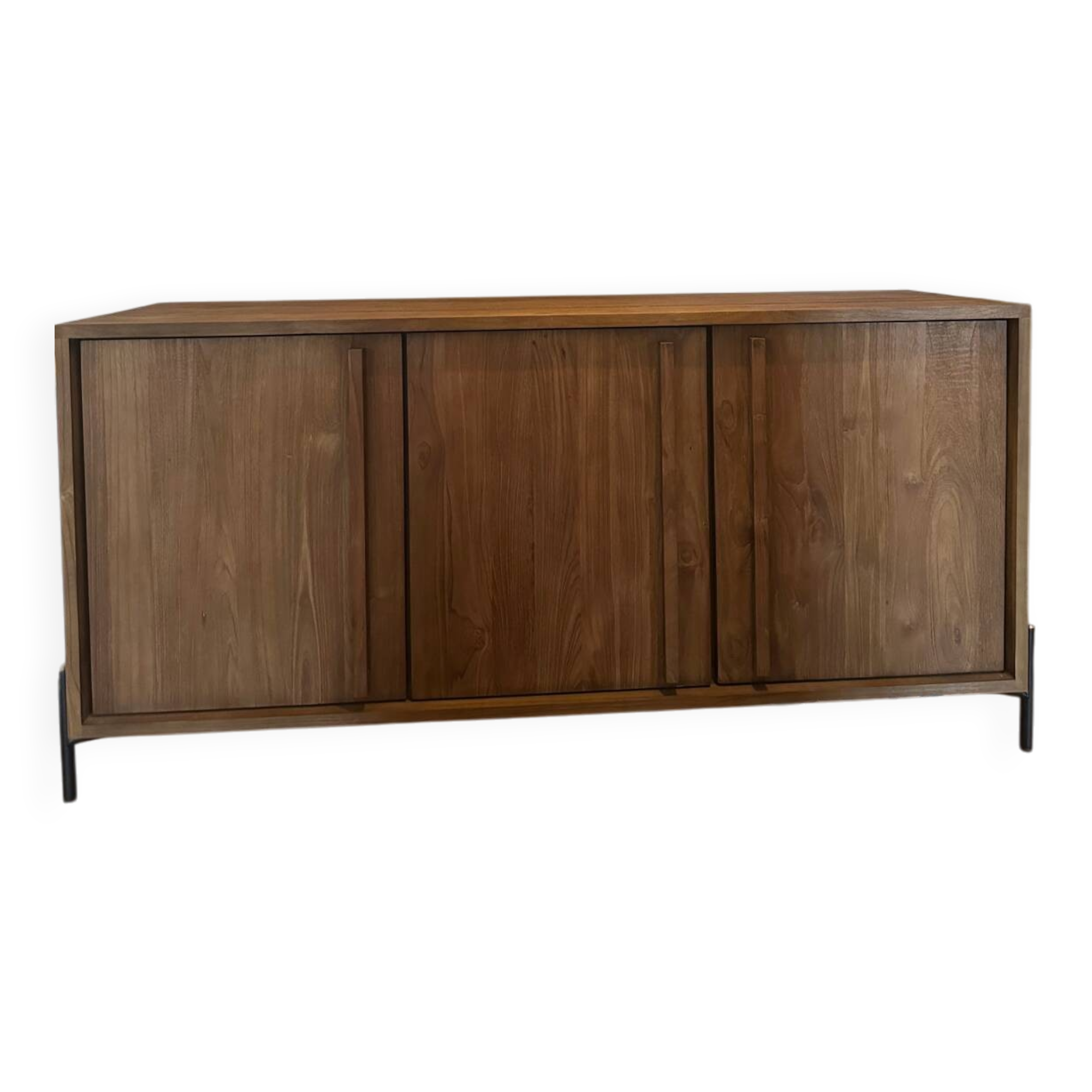 Sideboard made from recycled teak and metal legs