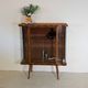 Vintage Display Cabinet with Glass Slats – Warm Walnut Veneer - Art Deco