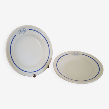 Pair of Limoges porcelain plates MT Fréchon