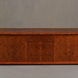 Vintage Italian sideboard in burl elm by Alberto Smania for Studio Smania Interni, Italy, 1960s