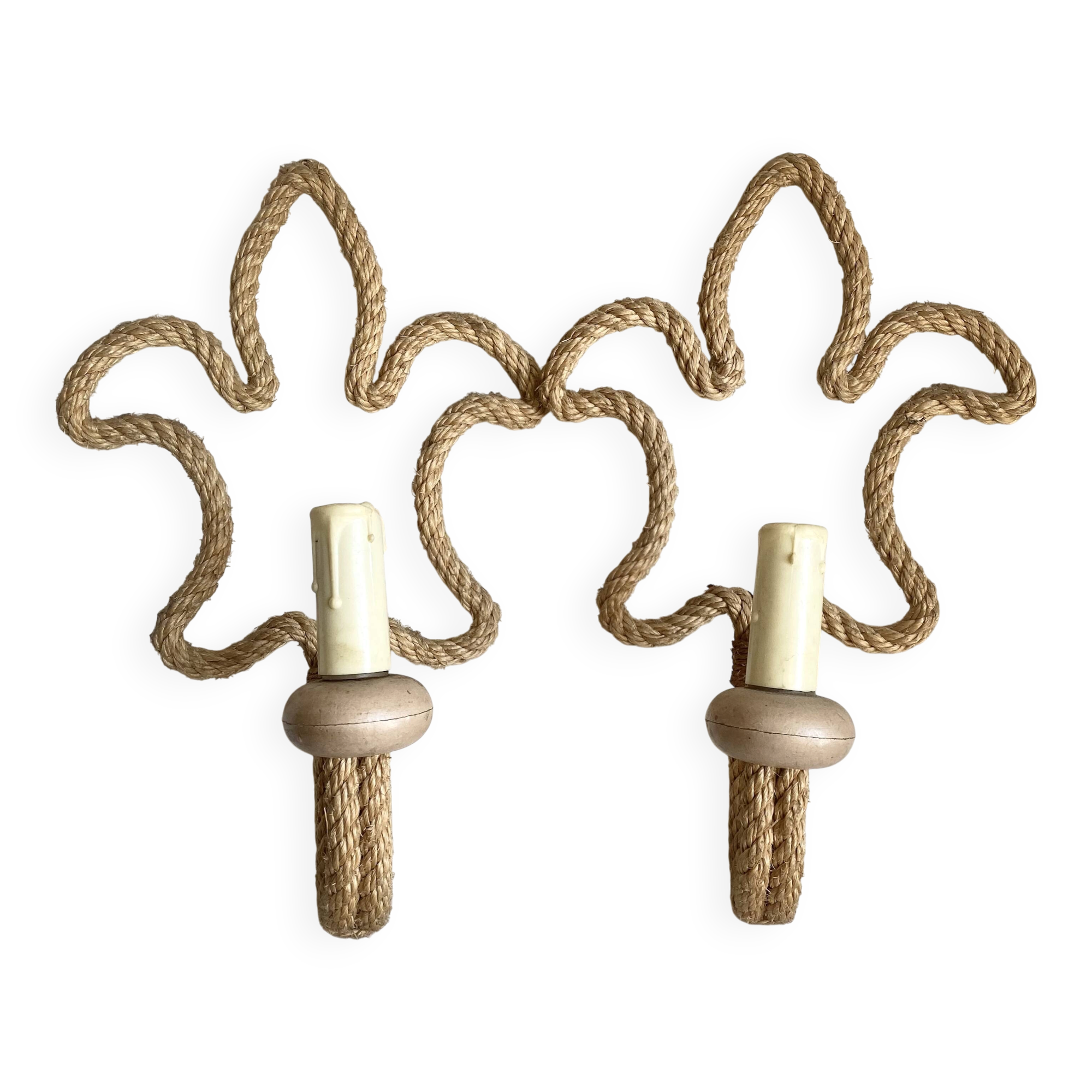 Paire de lampe d'appliques en corde audoux minet