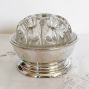 Pewter and crystal flower pick, "Les Etains du Manoir"