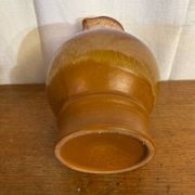 Antique strehla ceramic pitcher brown beige white interior vintage