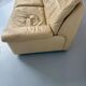 Old 3-seater beige leather sofa designed by Carl Larsson De Sede, vintage 80s