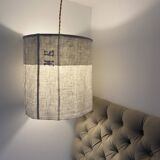 Old linen lampshade with monogram and fern by Henri Matisse