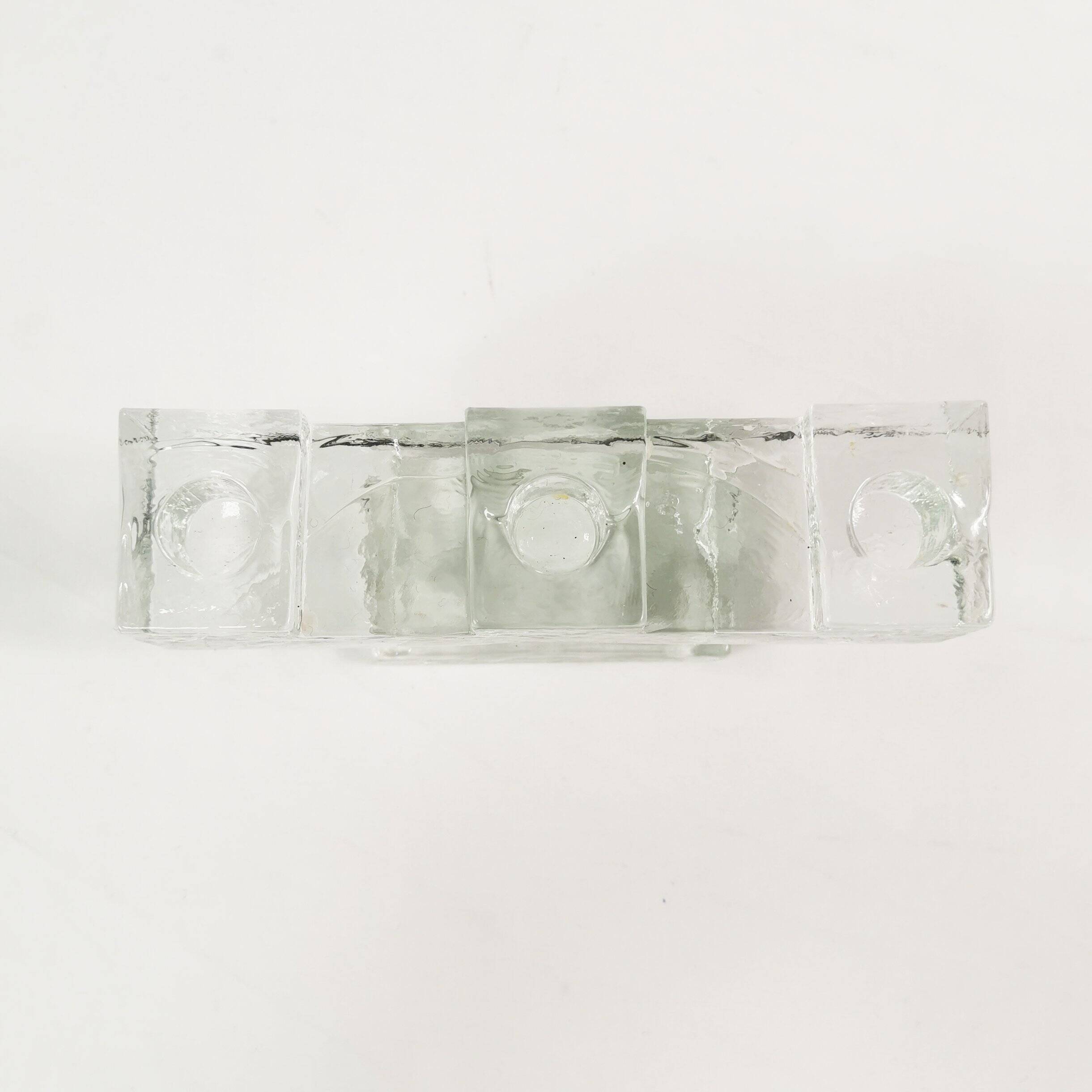 Glass, monumental candlestick, Germany 1960s
