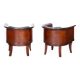 Restored ArtDeco Set of Four Oak Armchairs, High-Quality Leather, Czechia, 1920s