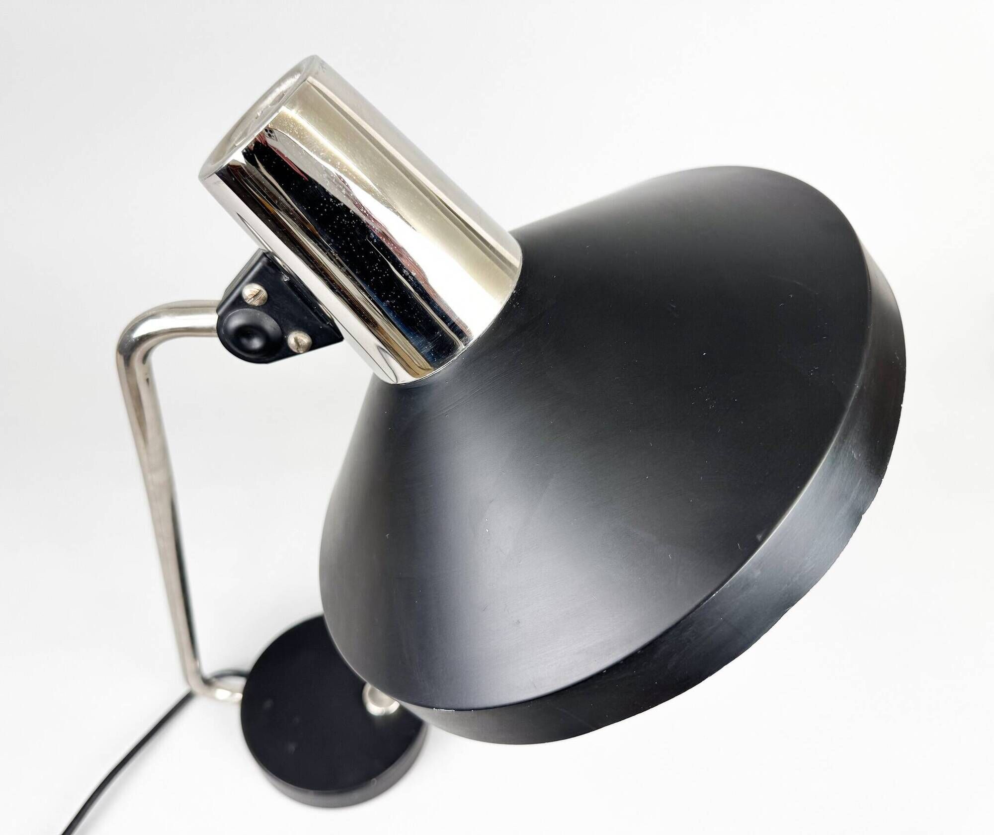Mid Century Chrome & Metal Adjustable Table Lamp, 1970s