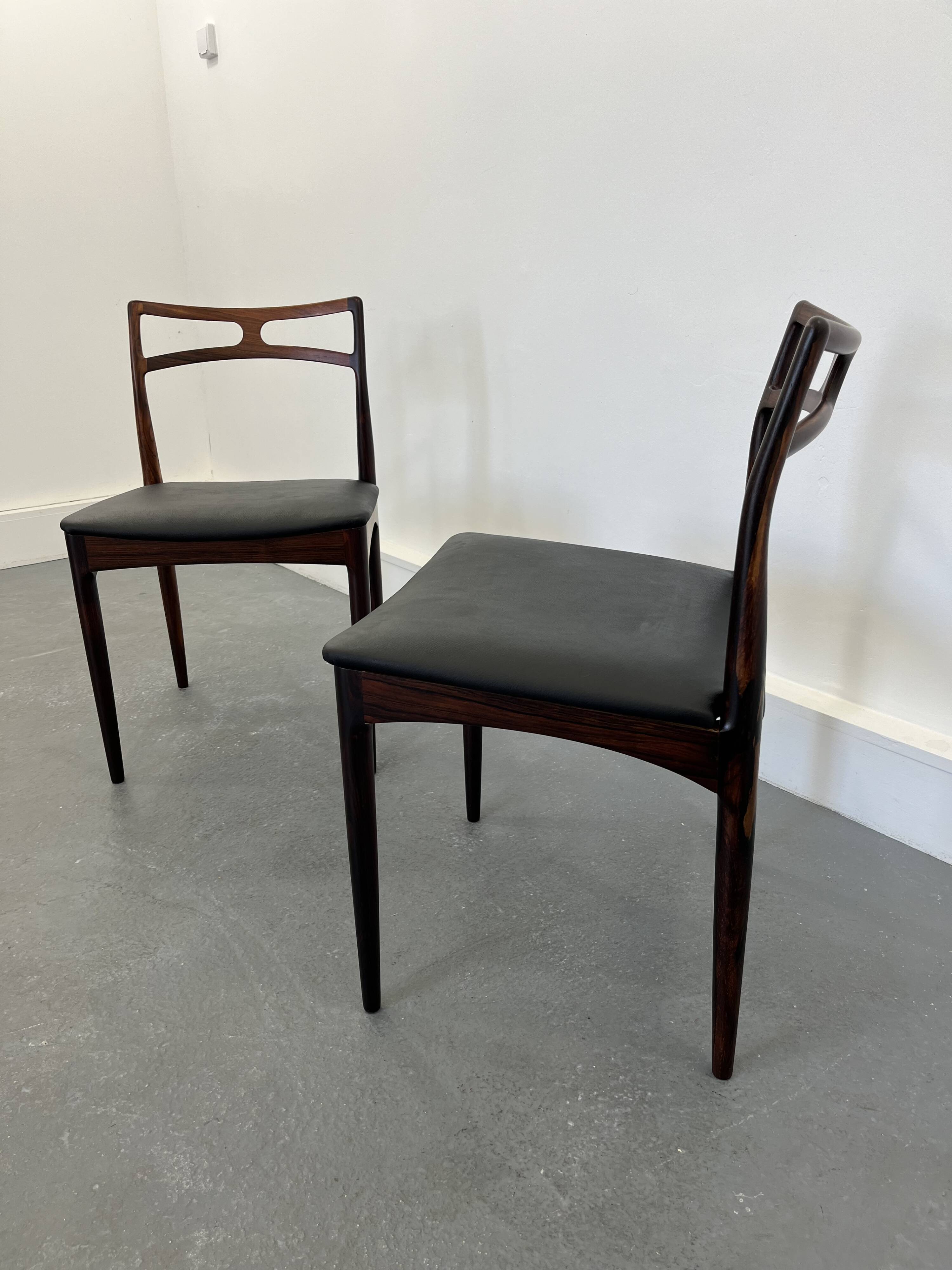 Danish Model 94 Side Chairs in Rosewood and Leather by J.Andersen for Christian Linneberg, 1960 s,