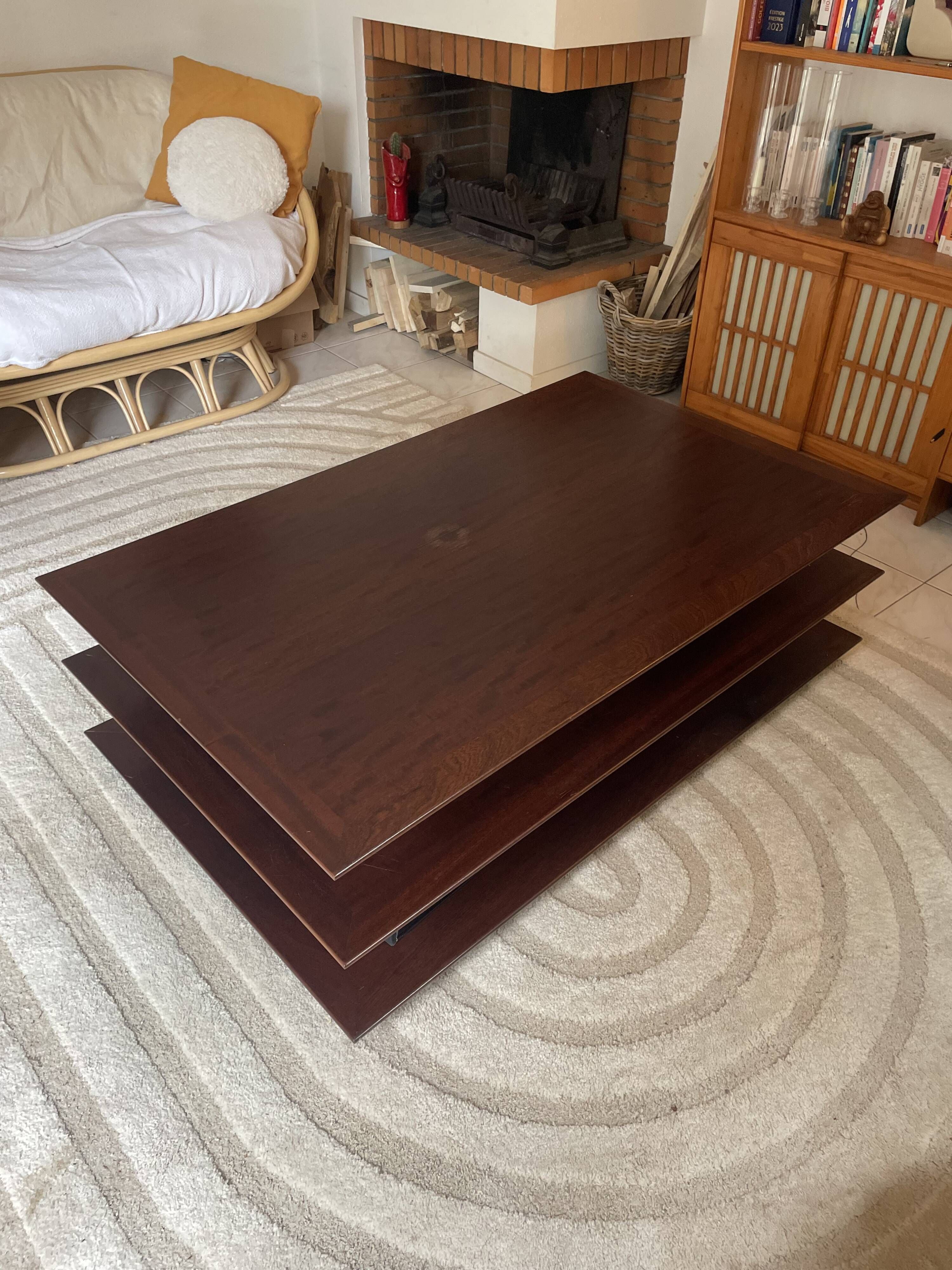 Dark wood coffee table David Lange