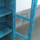Glass cabinet in old blue wood