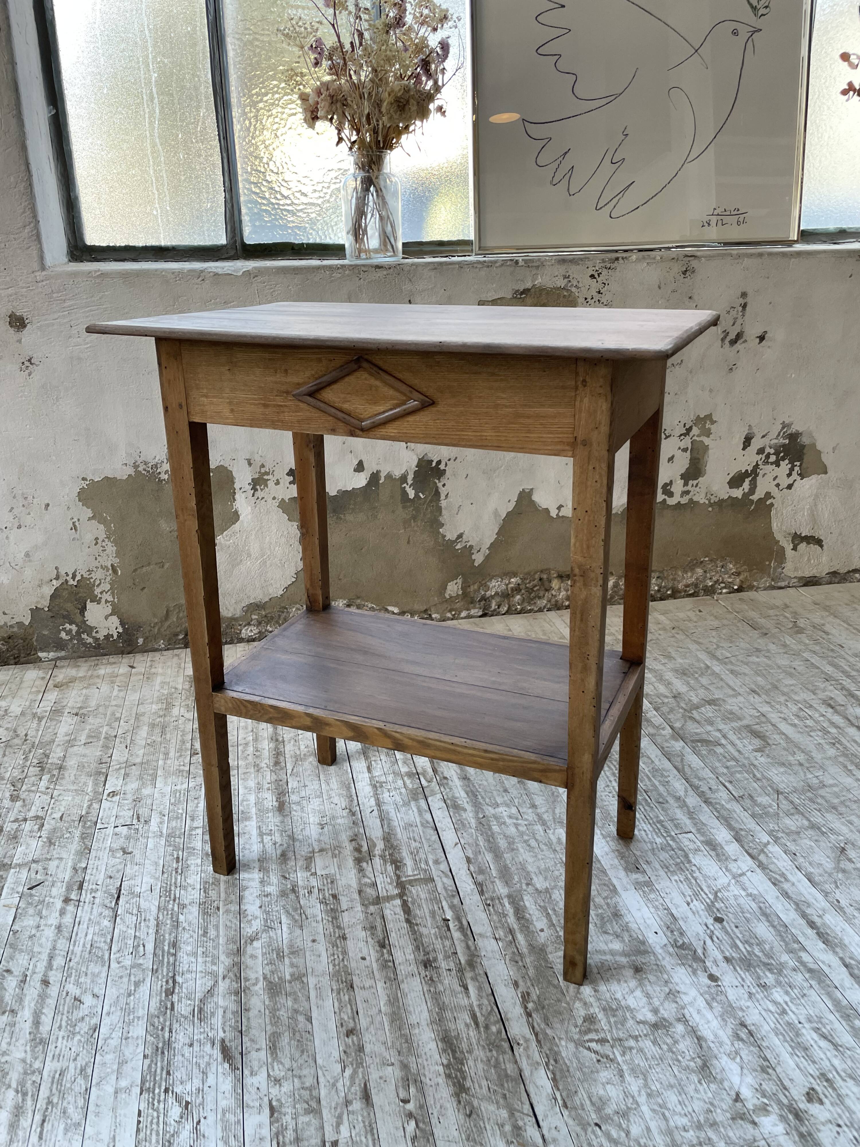 Oak spindle leg console table