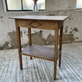Oak spindle leg console