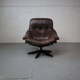 Fauteuil pivotant en cuir par Gerald Easden pour Module Furniture, années 1960
