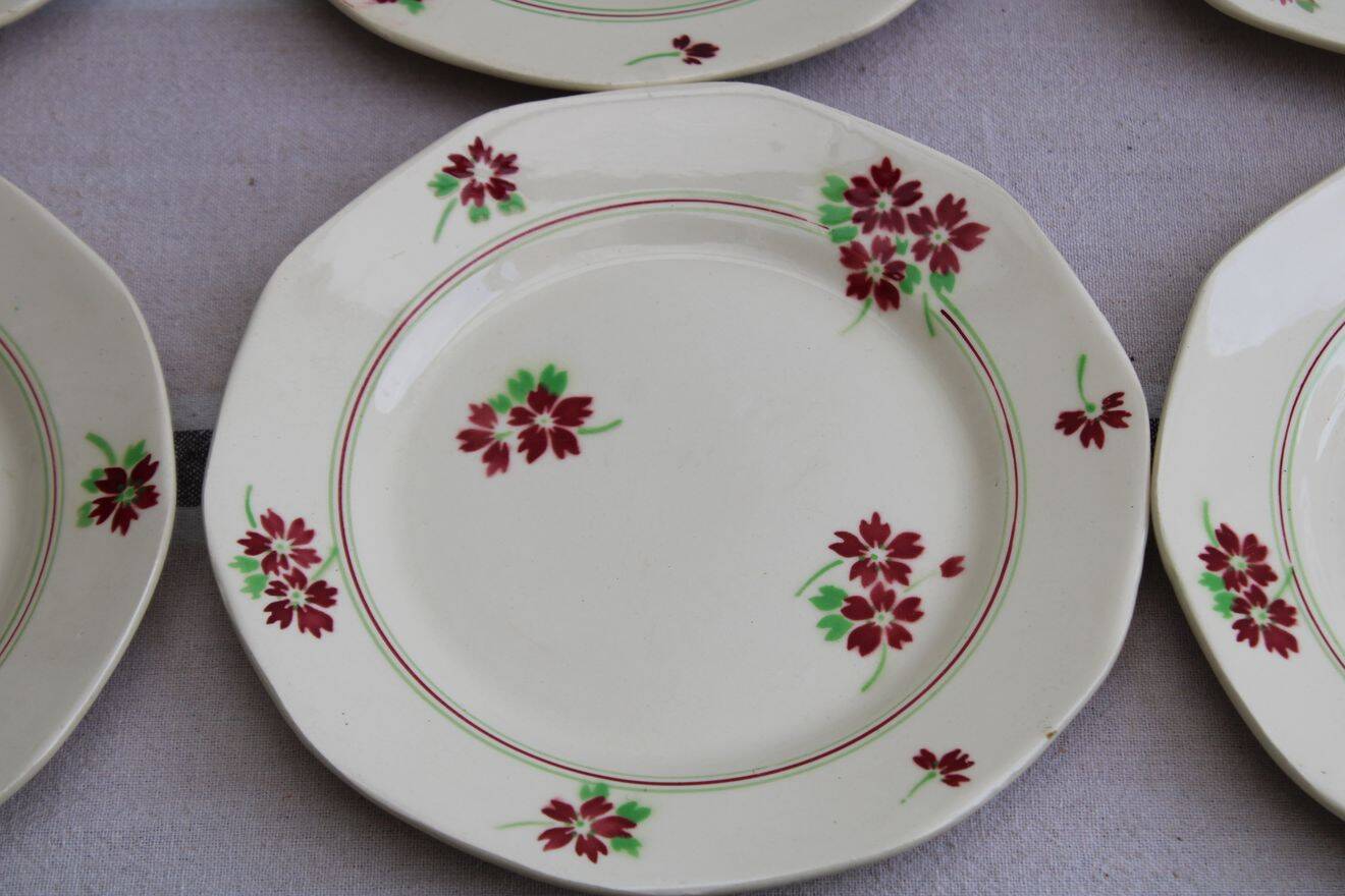 Set of 6 ceramic dessert plates