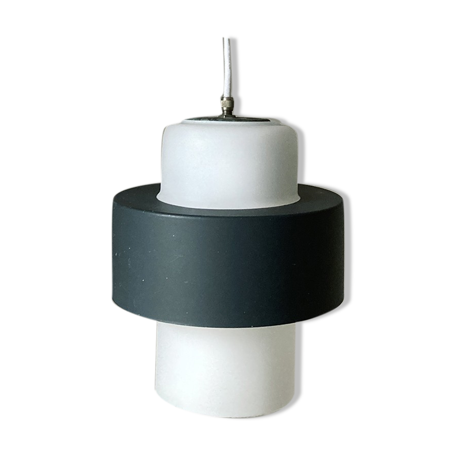 Philips suspension by Louis Kalff. Opaline and metal. 1960