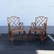 Vintage bamboo dining set in Chippendale style, Italy, year