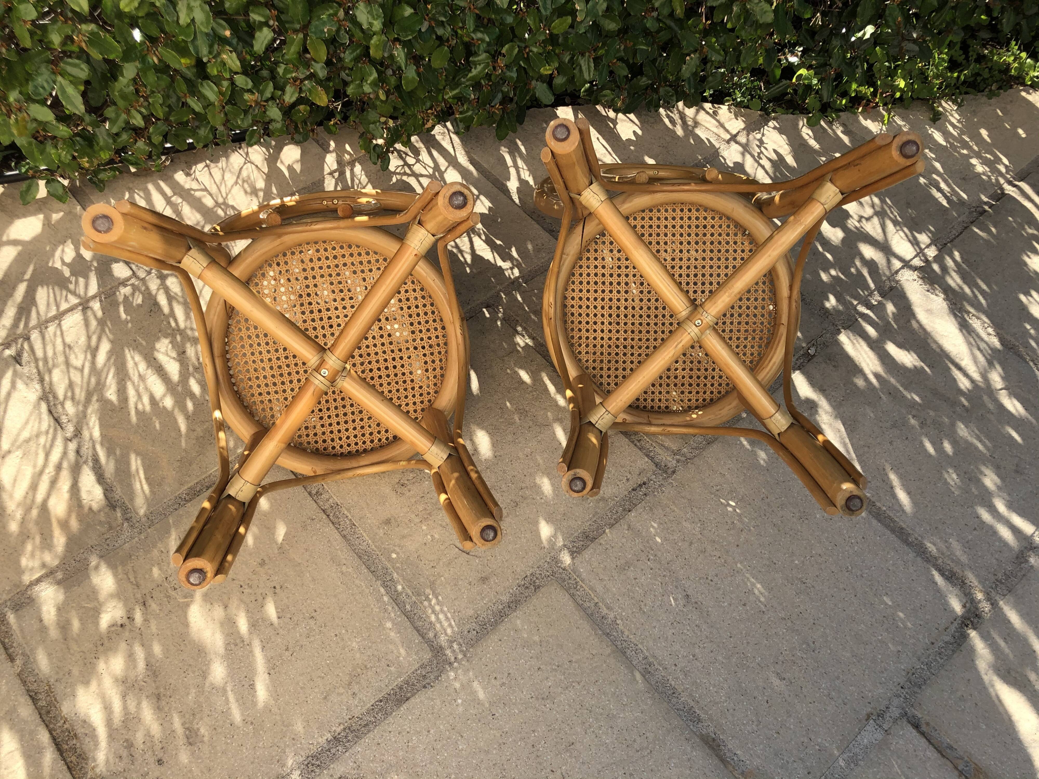 Vintage bamboo chairs and caning