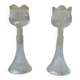 Pair of glass candlesticks