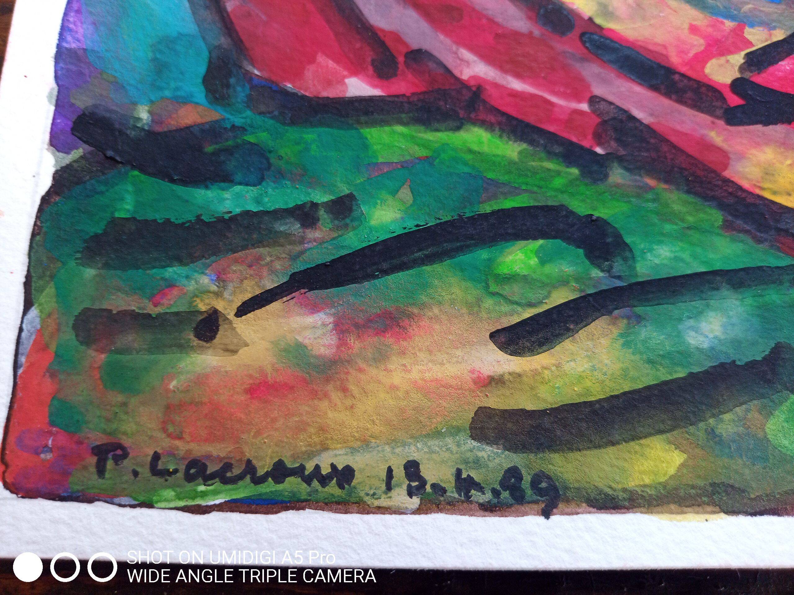 Pierre Lacroux (1909-1993) Gouache on paper 24 x 32 cm dated 1989 -(285)