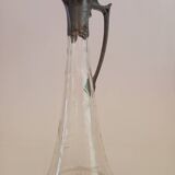 Old crystal and pewter ewer