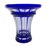 Cobalt blue cut crystal vase