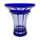 Vase en cristal taillé bleu cobalt