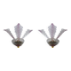 Pair of Classic Italian Murano Glass Leafs Wall Sconces, 1960s