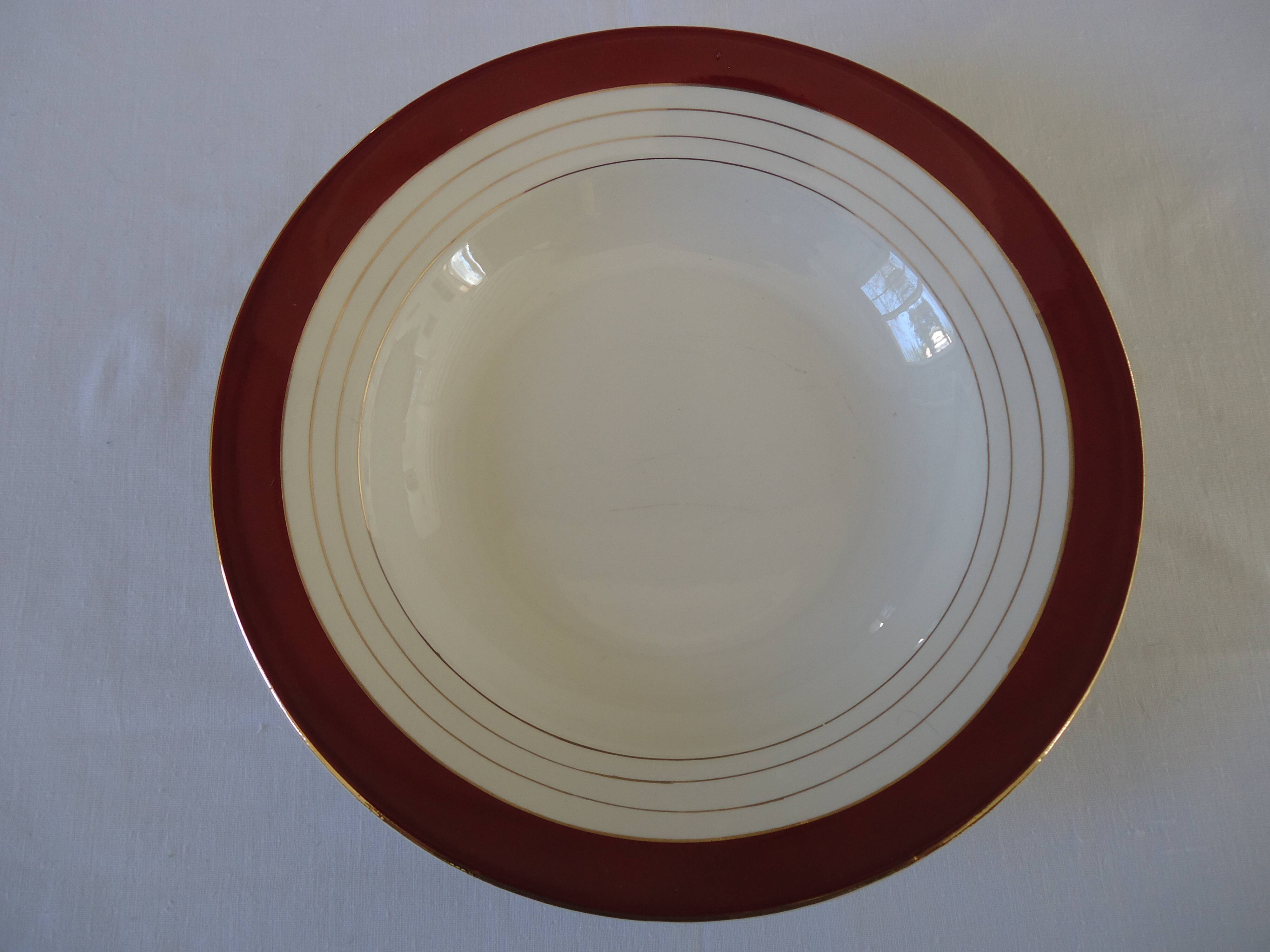 Deep plates, opaque porcelain, digoin sarreguemines, pasteur pattern