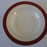 Deep plates, opaque porcelain, digoin sarreguemines, pasteur pattern