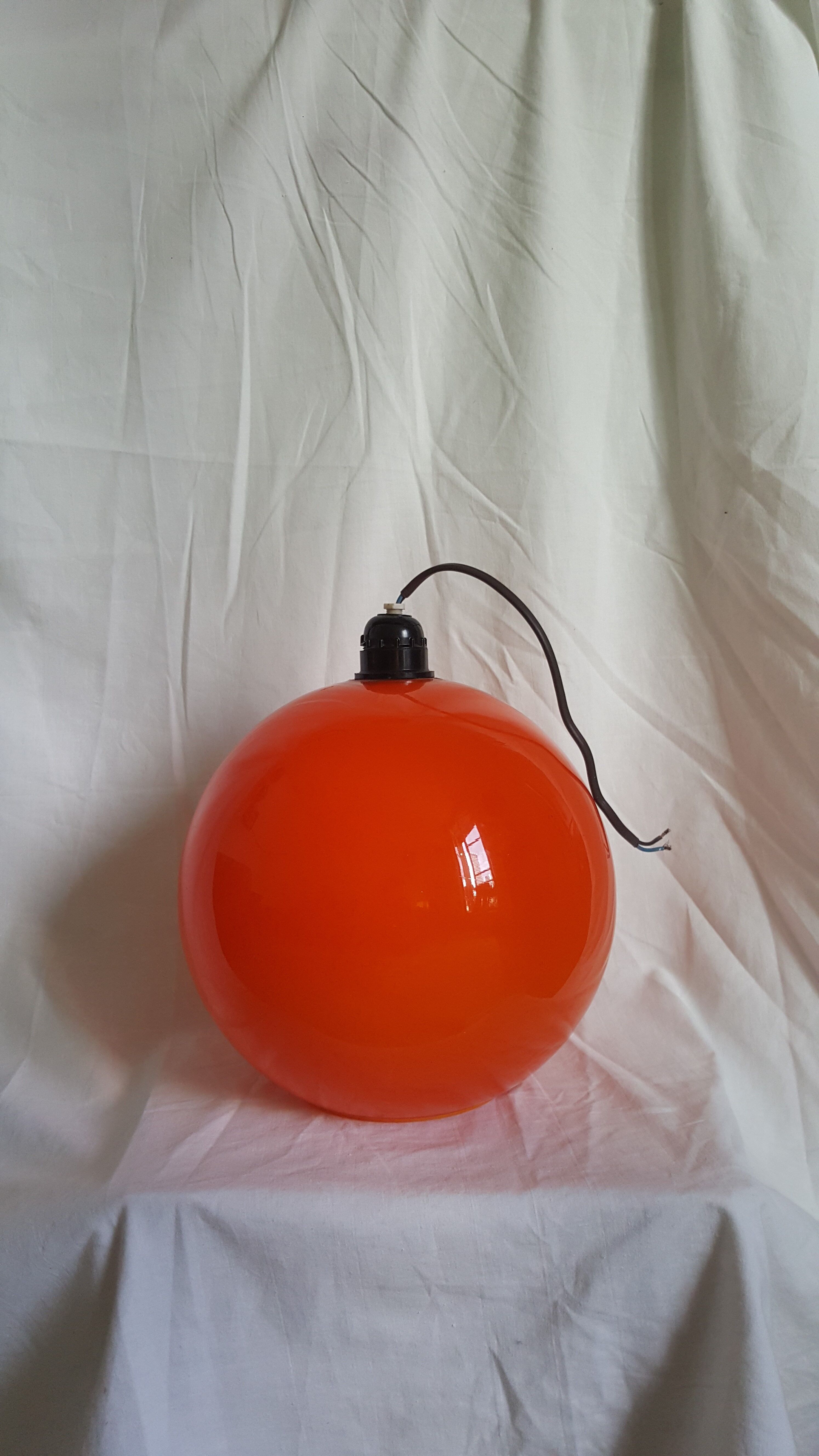 Orange glass hanging lamp