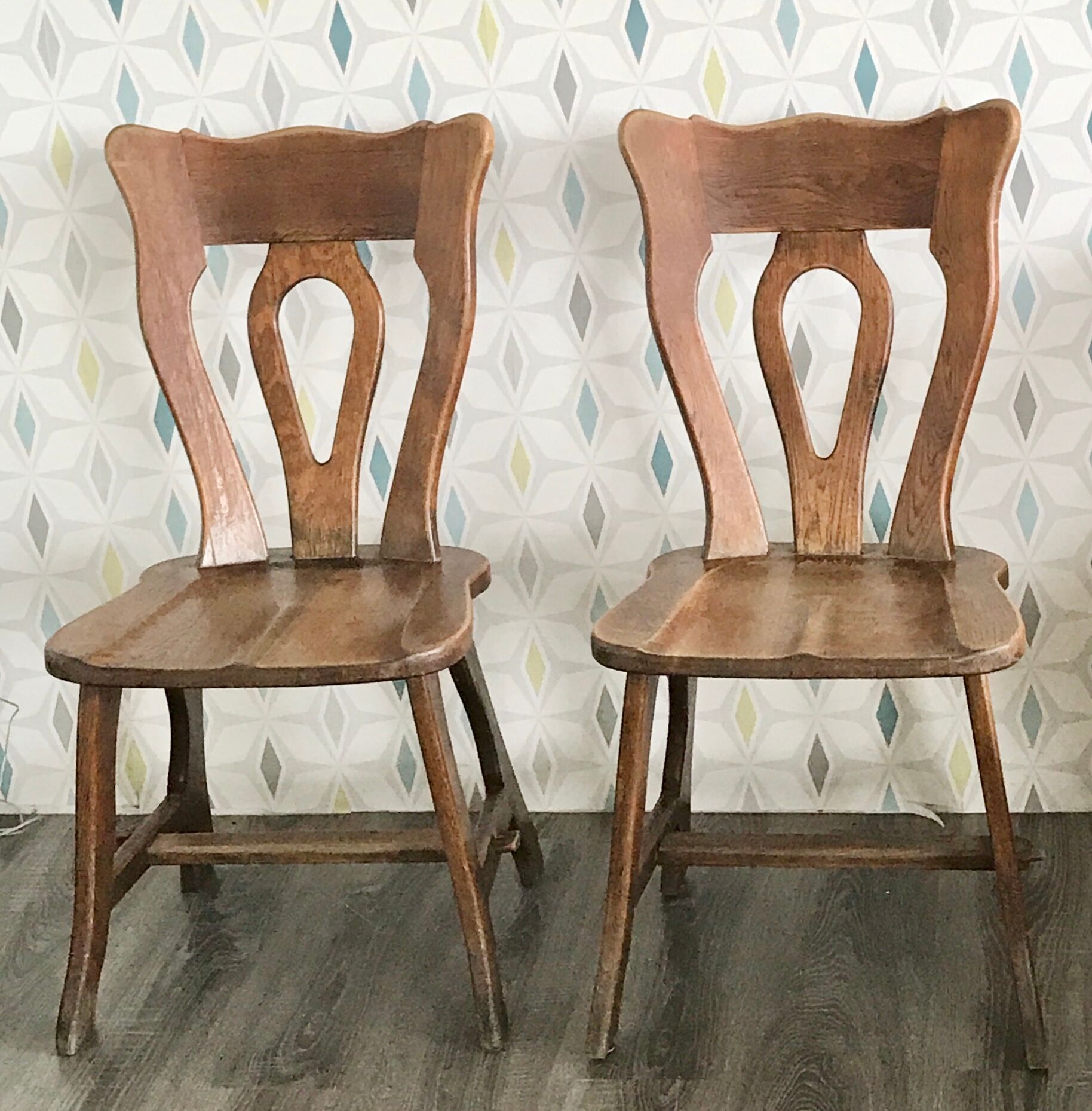 4 brutalist bistro chairs