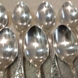 12 silver-plated metal teaspoons by silversmith Francois Frionnet Florian