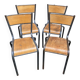 set of 4 industrial school chairs vintage school communities French School chairs Mullca