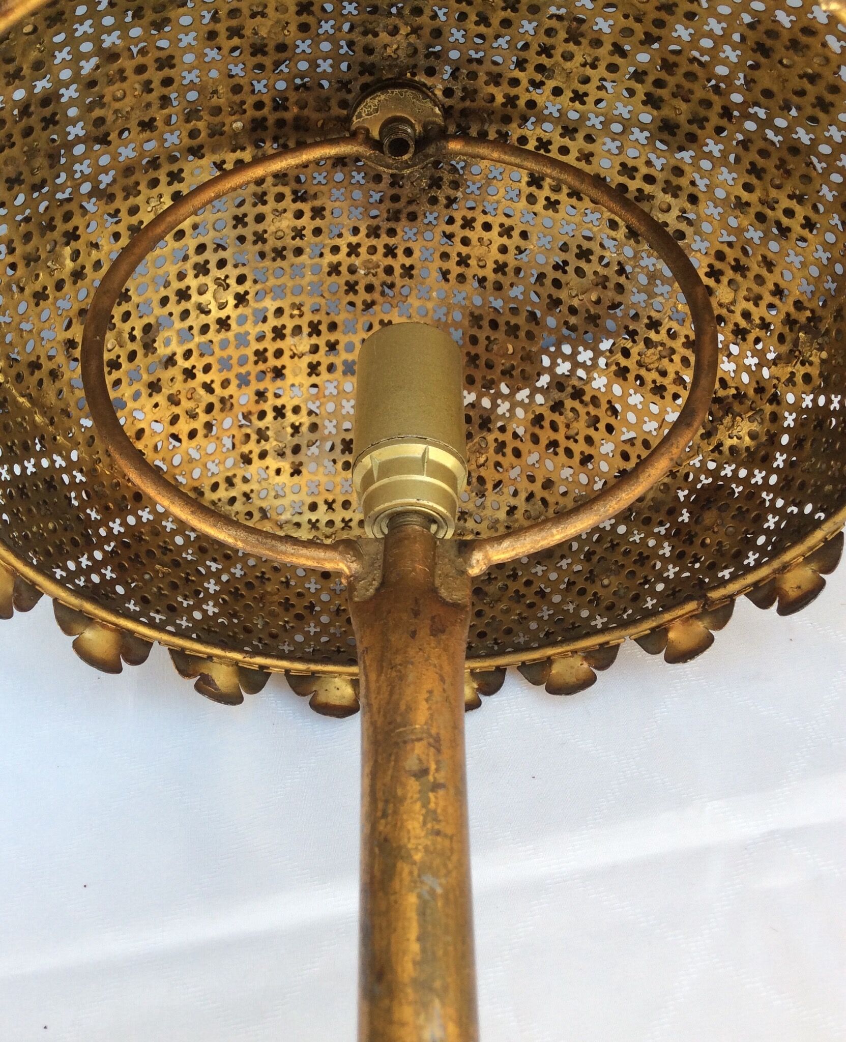 Golden metal lamp, 60s